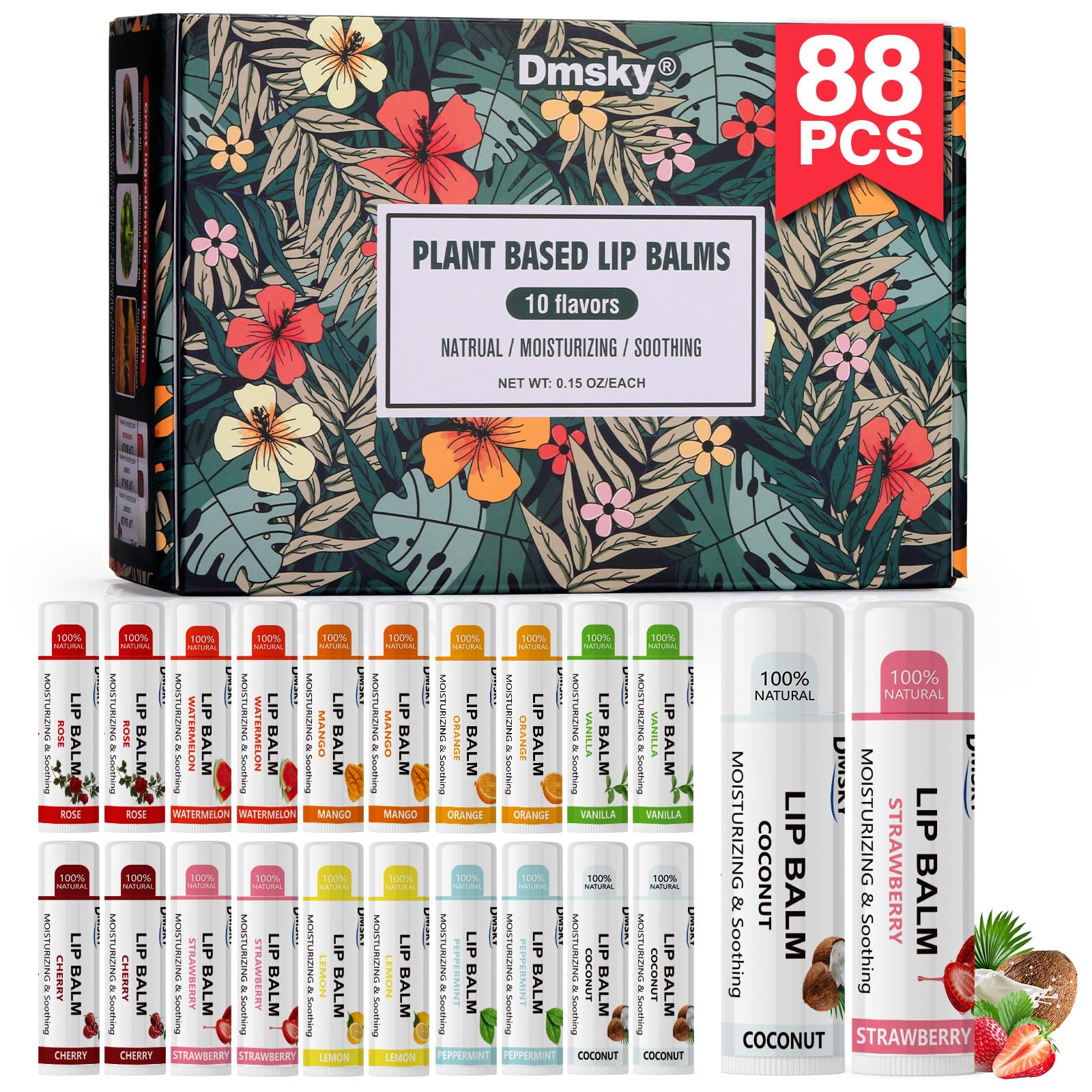 Amazon.com : 88 Pack Lip Balm Bulk, Fruit Lip Balm Variety Pack